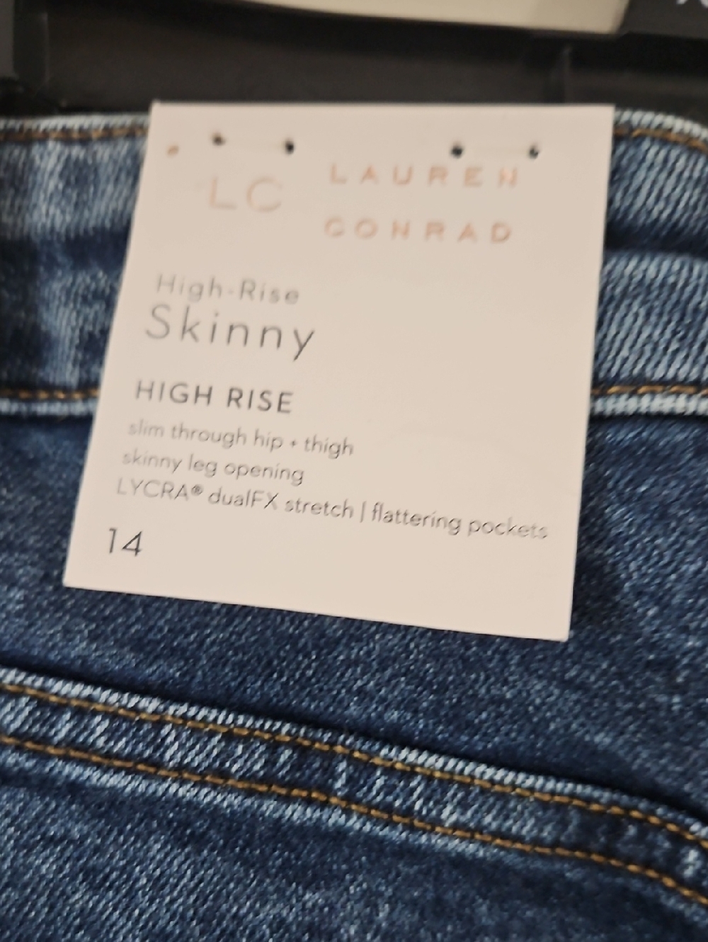 ๐ธ LC Lauren Conrad Embroidered High-Rise Skinny Jeans ๐ธSize 14 NTW - Picture 5 of 9